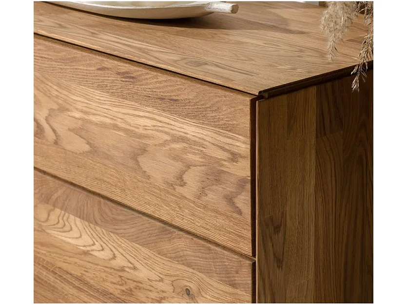 Aparador bajo en madera maciza de roble 3 puertas Inka 172 cm