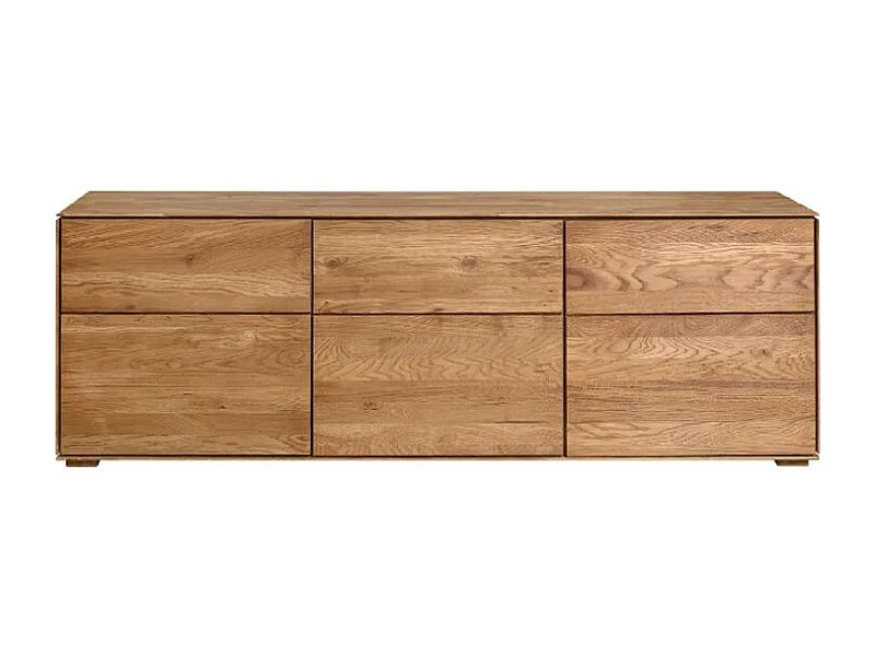 Aparador bajo en madera maciza de roble 3 puertas Inka 172 cm