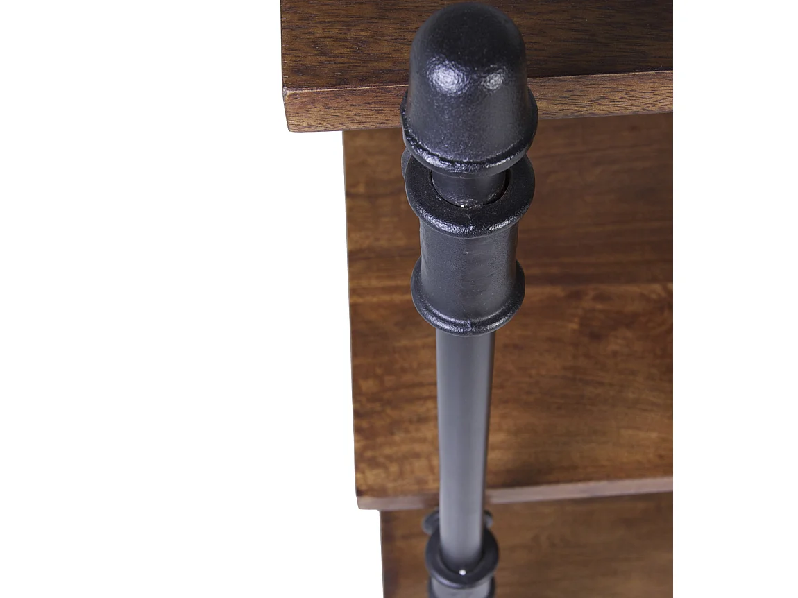 Aparador industrial 1 cajón 2 puertas hierro negro y mango marrón Kouba 160 cm