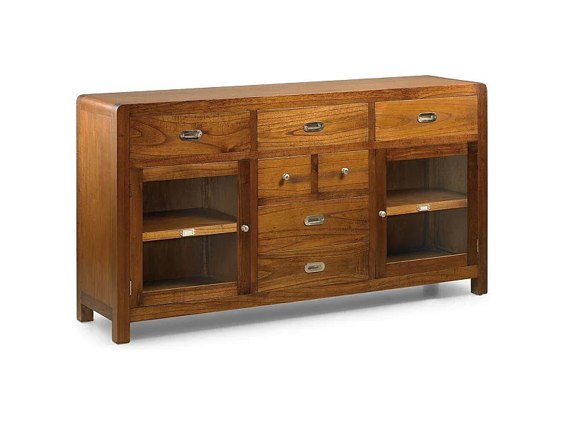 Aparador Mindy madera maciza 2 puertas 7 cajones Sotchy 160 cm