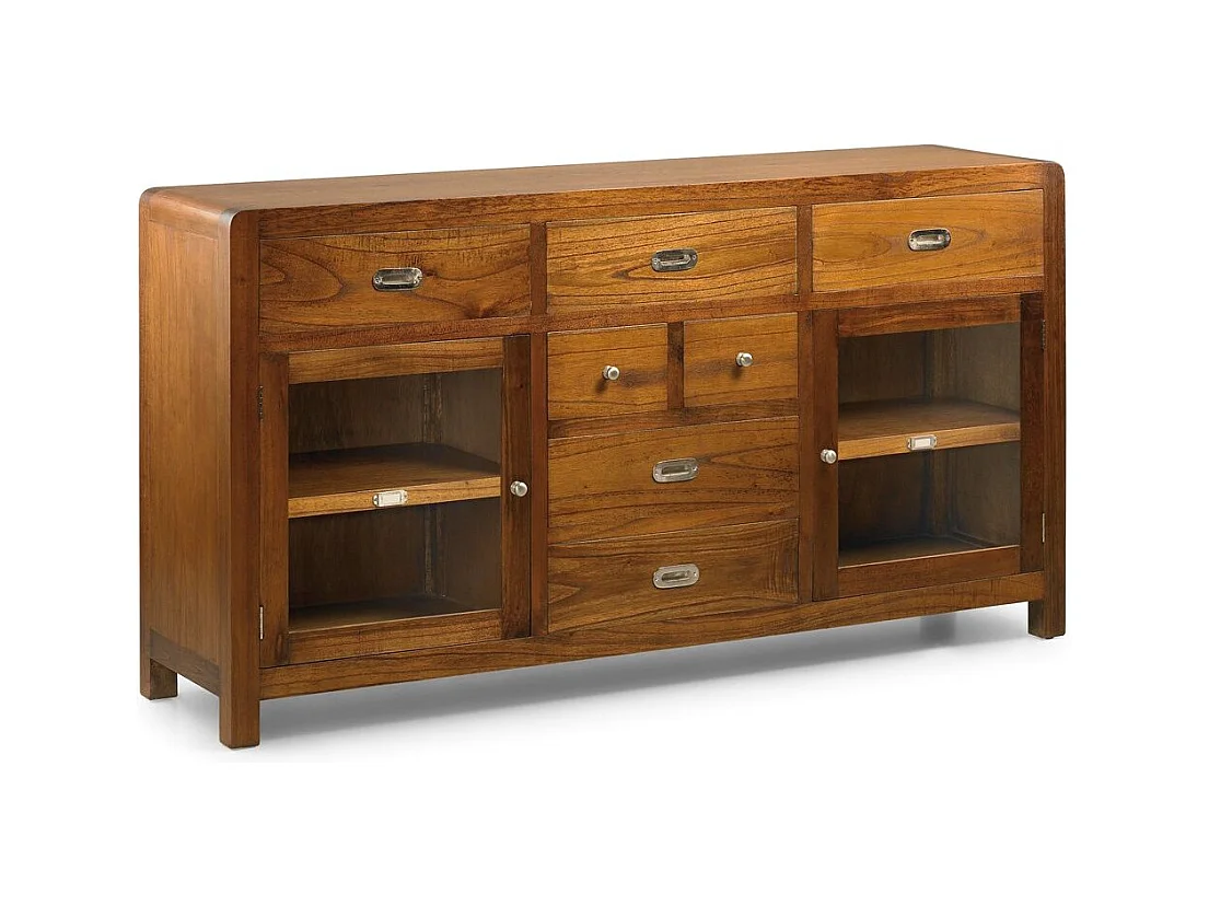 Aparador Mindy madera maciza 2 puertas 7 cajones Sotchy 160 cm