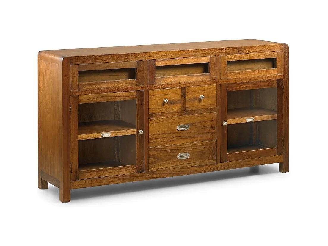 Aparador Mindy madera maciza 2 puertas 7 cajones Sotchy 160 cm