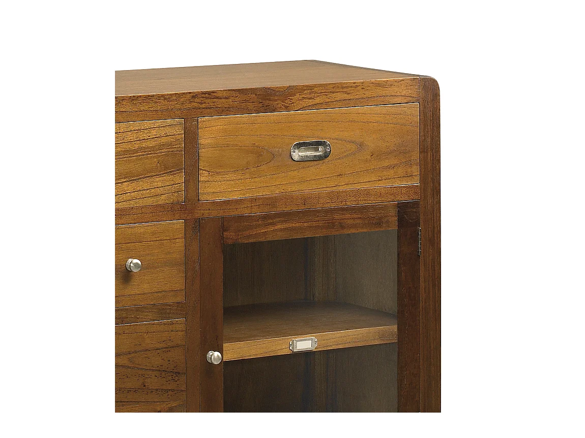 Aparador Mindy madera maciza 2 puertas 7 cajones Sotchy 160 cm