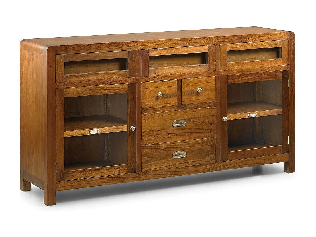 Aparador Mindy madera maciza 2 puertas 7 cajones Sotchy 160 cm