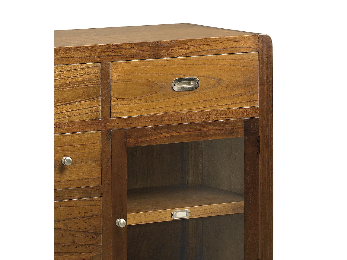 Aparador Mindy madera maciza 2 puertas 7 cajones Sotchy 160 cm