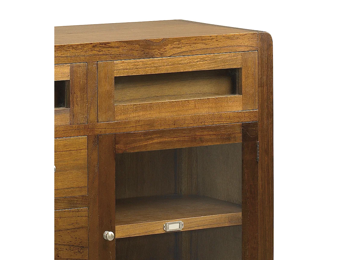 Aparador Mindy madera maciza 2 puertas 7 cajones Sotchy 160 cm