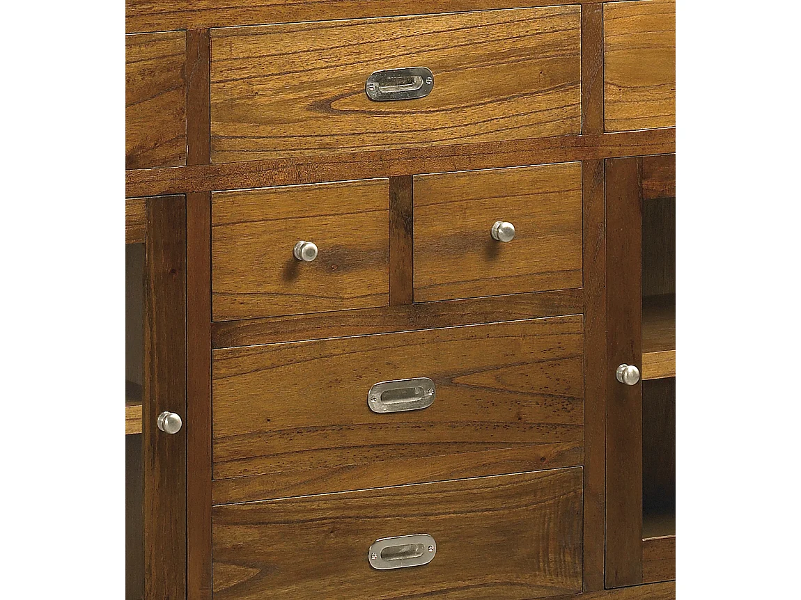 Aparador Mindy madera maciza 2 puertas 7 cajones Sotchy 160 cm