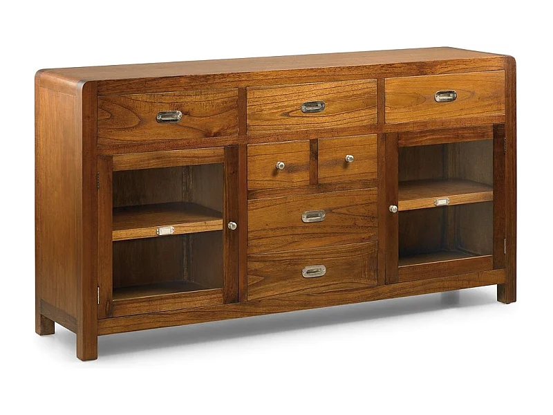 Aparador Mindy madera maciza 2 puertas 7 cajones Sotchy 160 cm