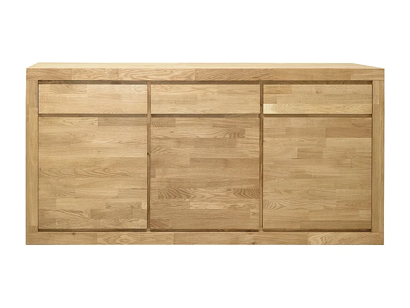 Aparador roble macizo 3 puertas 3 cajones Mulane 175 cm