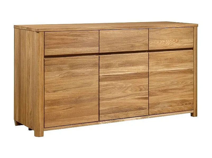 Aparador roble macizo 3 puertas 3 cajones Eliza 146 cm