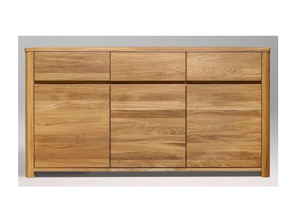 Aparador roble macizo 3 puertas 3 cajones Eliza 146 cm