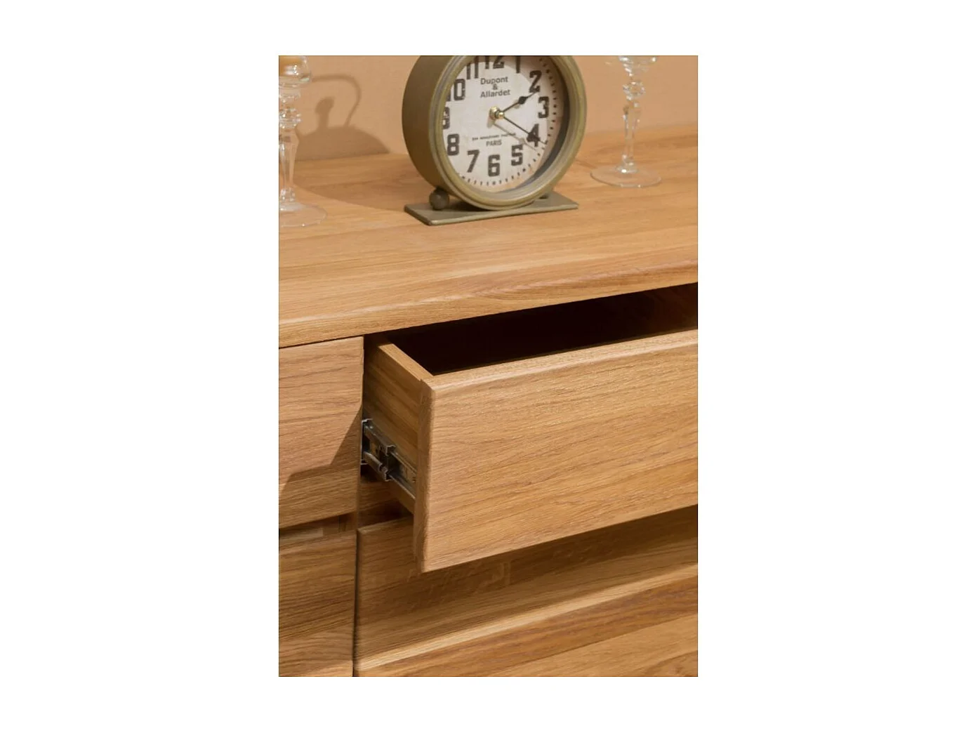 Aparador roble macizo 3 puertas 3 cajones Eliza 146 cm