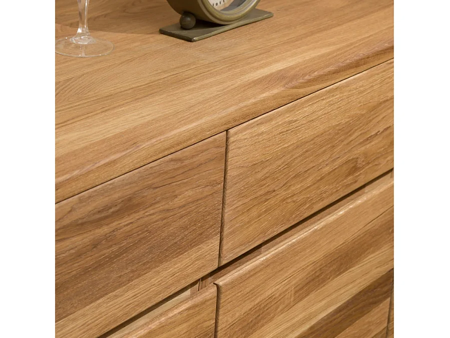 Aparador roble macizo 3 puertas 3 cajones Eliza 146 cm