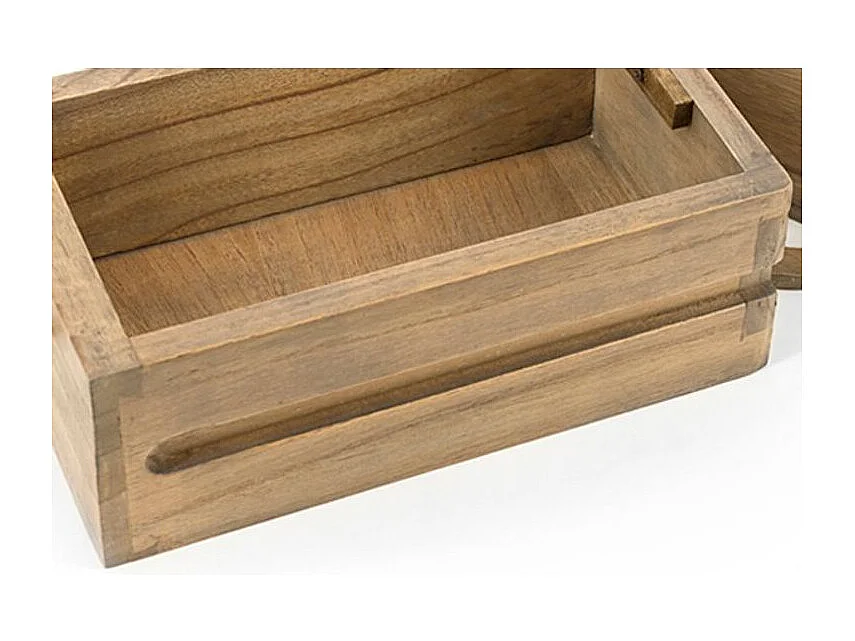 Aparador Mindy madera maciza natural 2 puertas correderas 4 cajones Mazari 200 cm