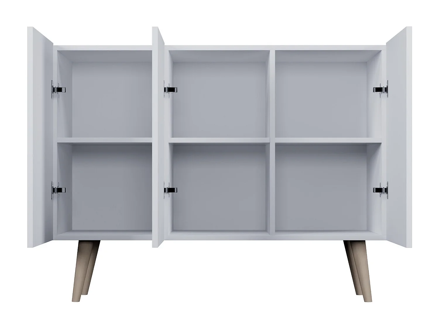 Cómoda Rolia 3 puertas 120 cm-Color Natural y blanco