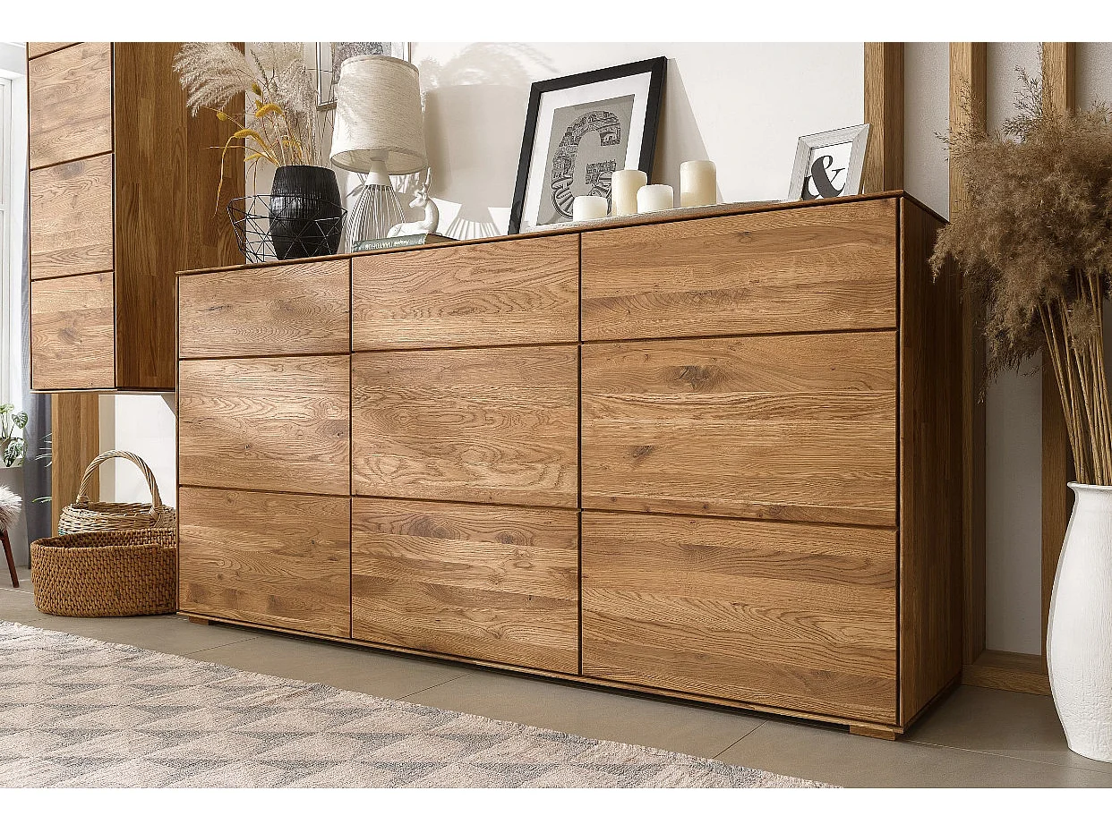 Aparador madera maciza de roble 3 puertas Inka 172 cm