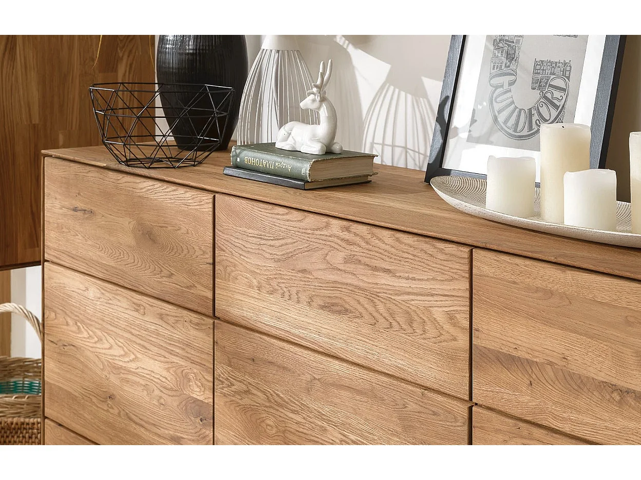 Aparador madera maciza de roble 3 puertas Inka 172 cm