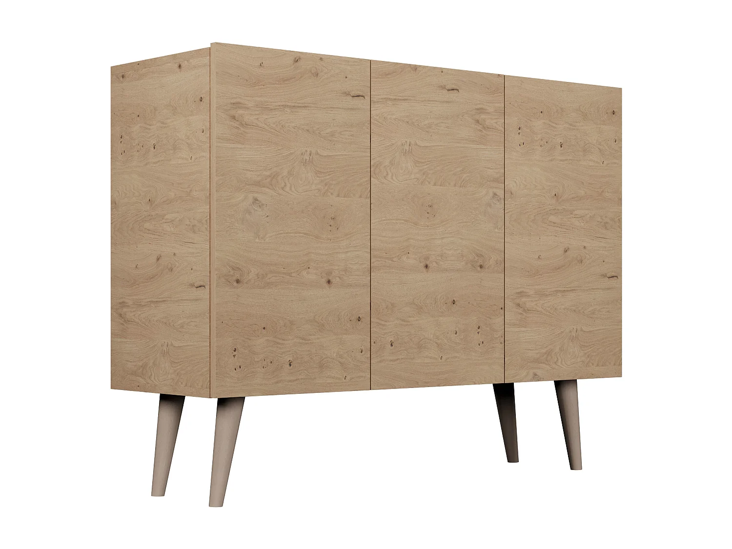 Cómoda Rolia 3 puertas 120 cm-Color Natural