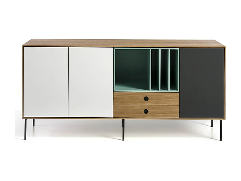 Aparador de 3 puertas de colores vivos en madera de Koleka 180 cm