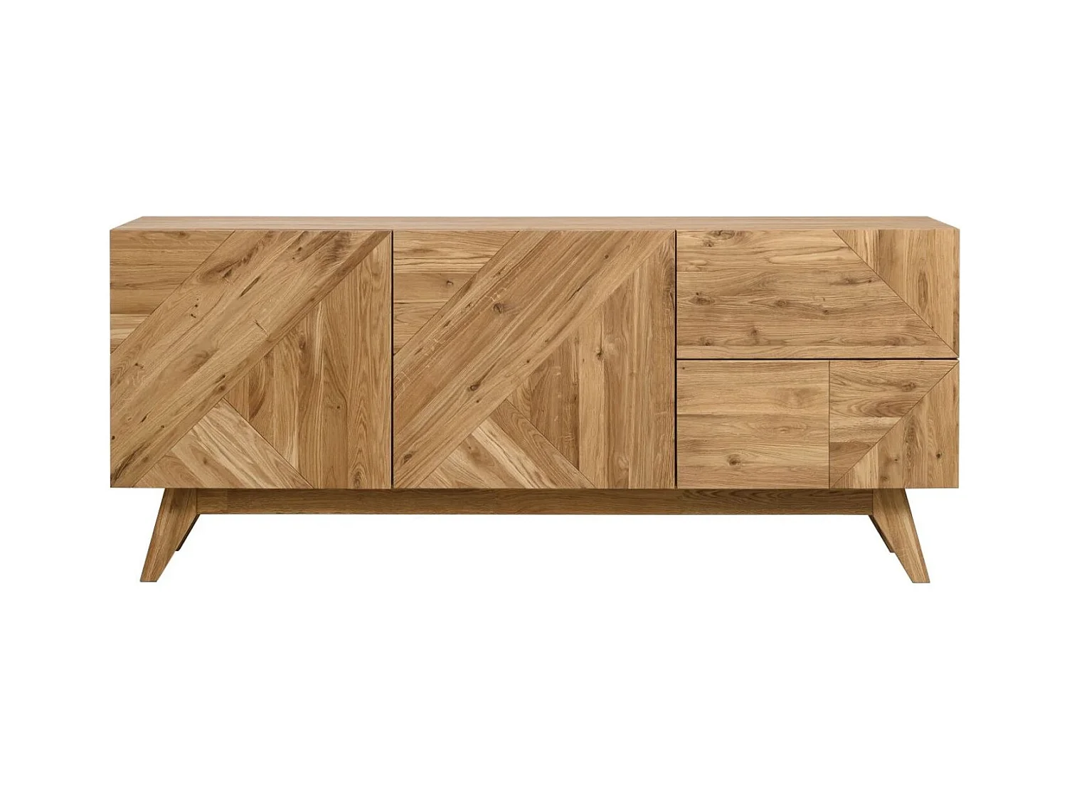 Aparador roble macizo miel 2 puertas 2 cajones Orion 165 cm