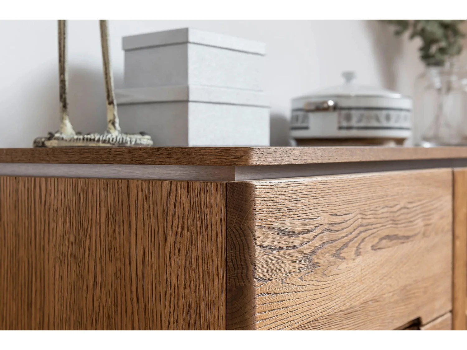 Aparador rústico madera roble Manky 2 puertas 4 cajones 163 cm