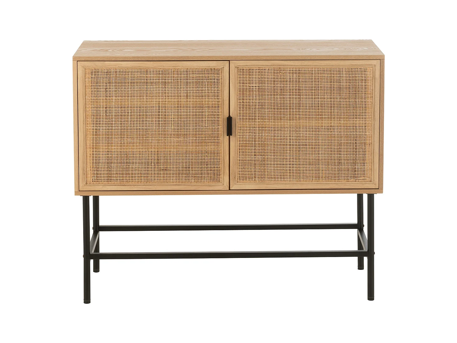 Aparador KLAKO de 2 puertas – Madera natural y caña