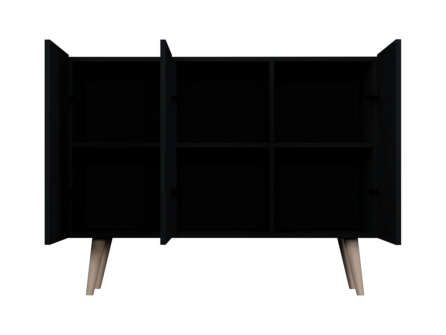 Cómoda Rolia 3 puertas 120 cm-Color Negro