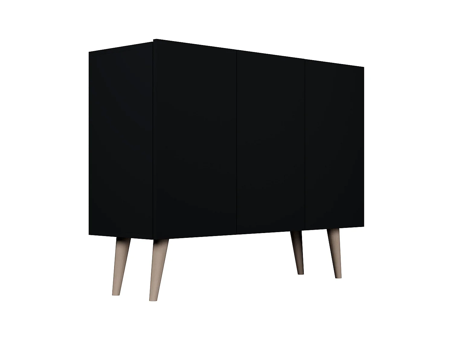 Cómoda Rolia 3 puertas 120 cm-Color Negro