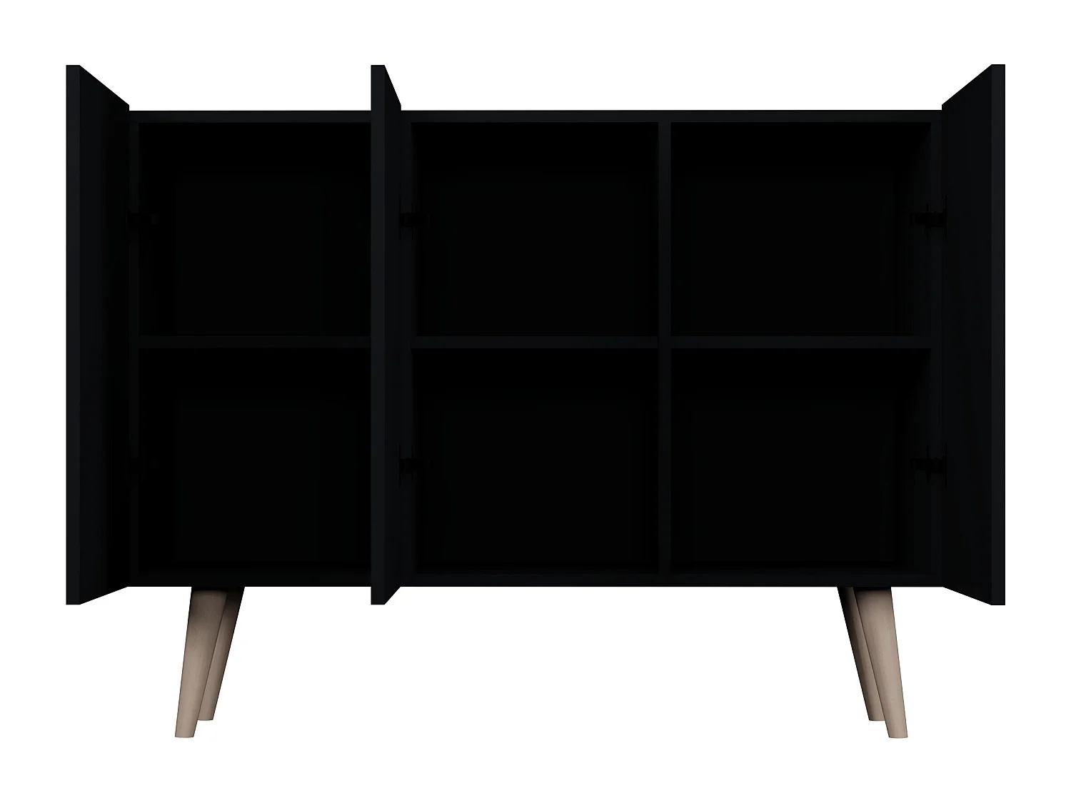 Cómoda Rolia 3 puertas 120 cm-Color Negro