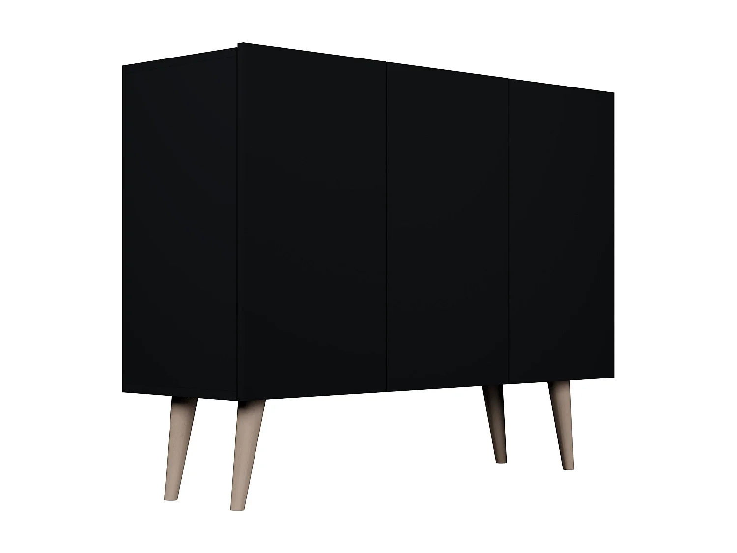 Cómoda Rolia 3 puertas 120 cm-Color Negro