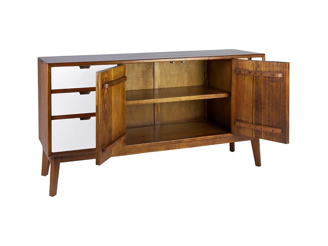 Aparador 6 cajones y 2 puertas de madera maciza de mindi Kretos 160 cm