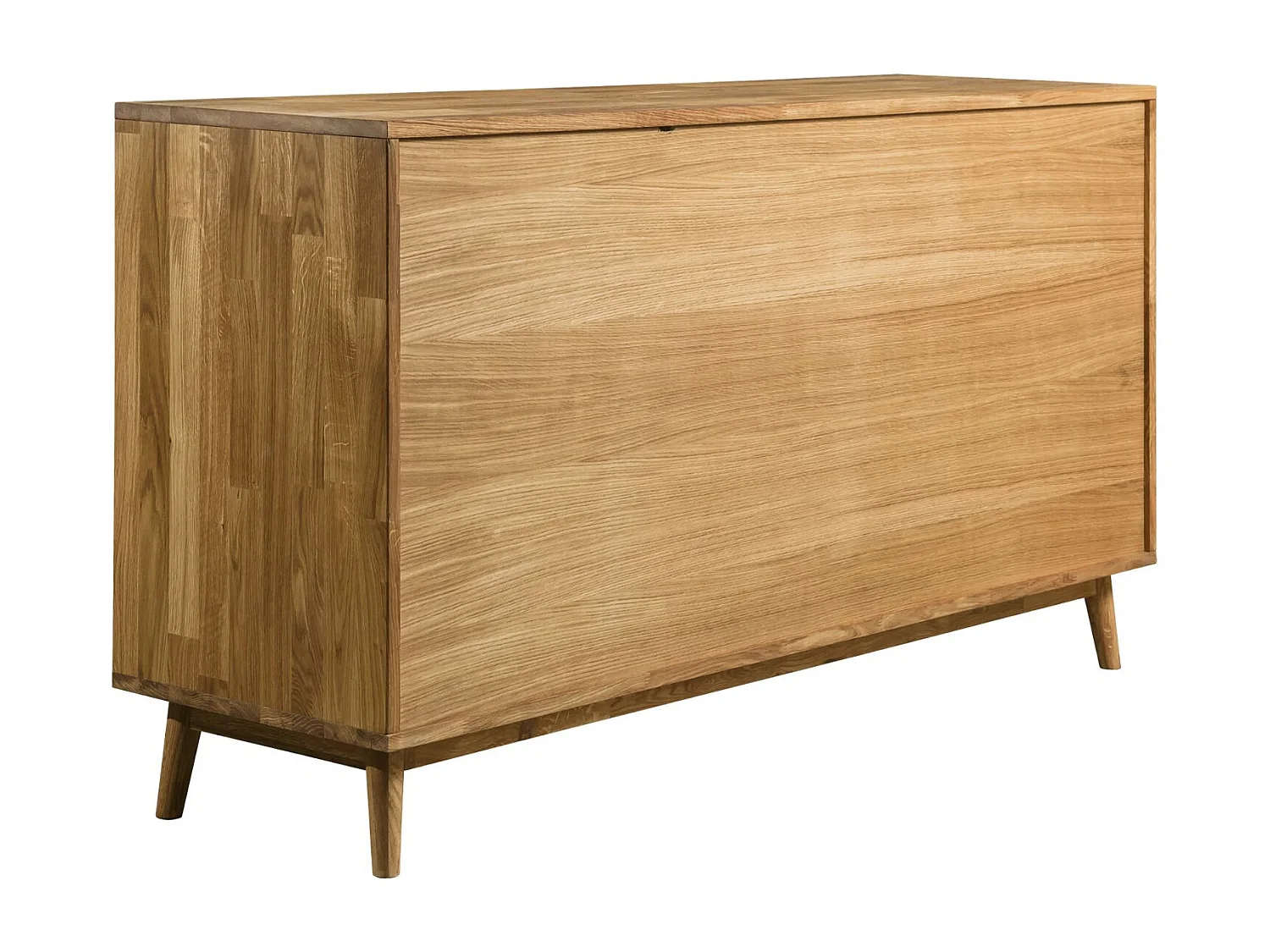 Aparador Kundy madera maciza de roble 2 puertas 4 cajones 160 cm