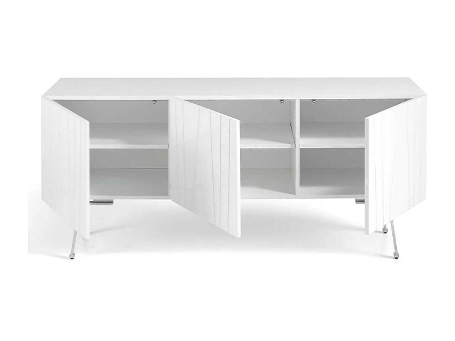 Aparador 3 puertas madera lacada blanca Valentin 150 cm