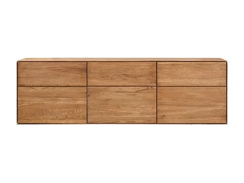 Aparador suspendido en madera maciza de roble 3 puertas Inka 172 cm