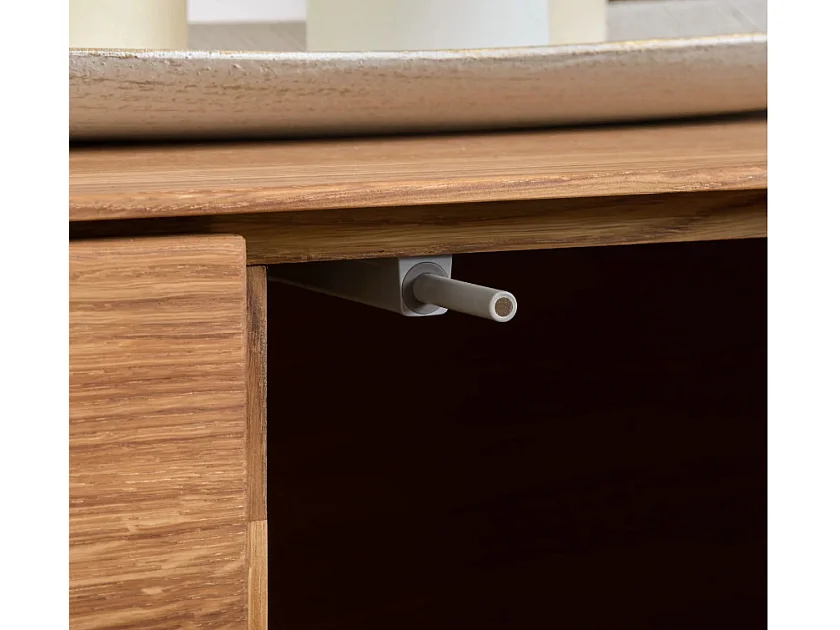 Aparador suspendido en madera maciza de roble 3 puertas Inka 172 cm