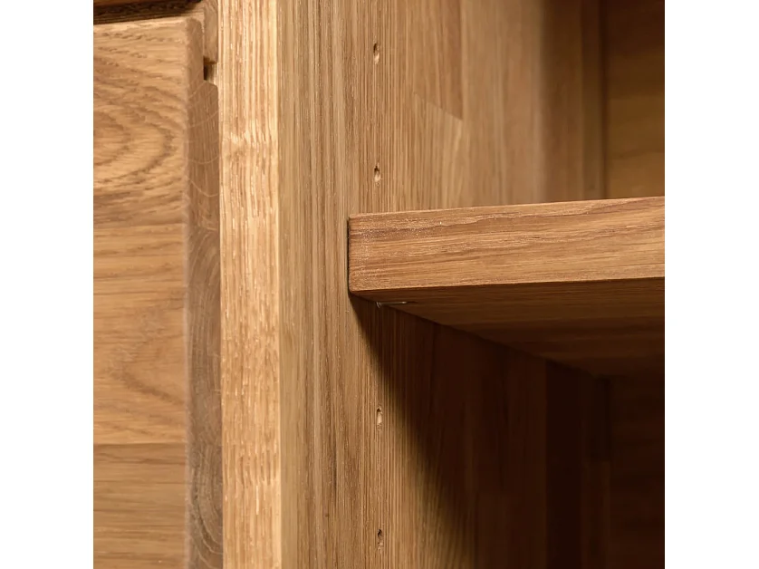 Aparador suspendido en madera maciza de roble 3 puertas Inka 172 cm