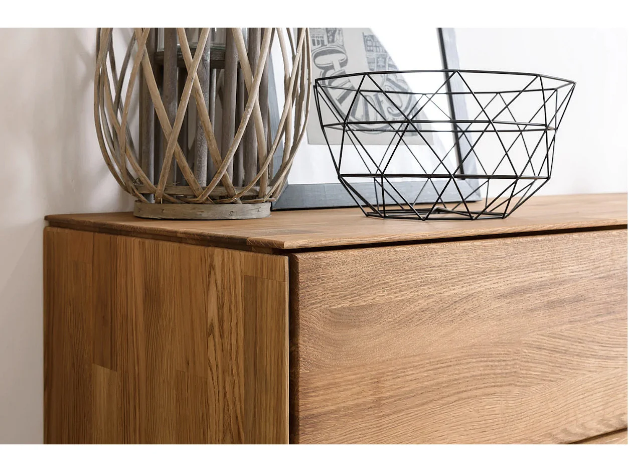 Aparador suspendido en madera maciza de roble 3 puertas Inka 172 cm