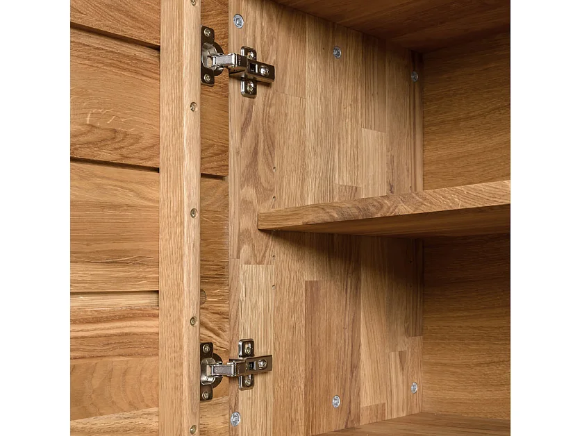 Aparador suspendido en madera maciza de roble 3 puertas Inka 172 cm