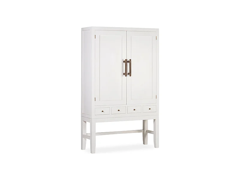 Aparador Kourame madera maciza mindi blanco 110 cm