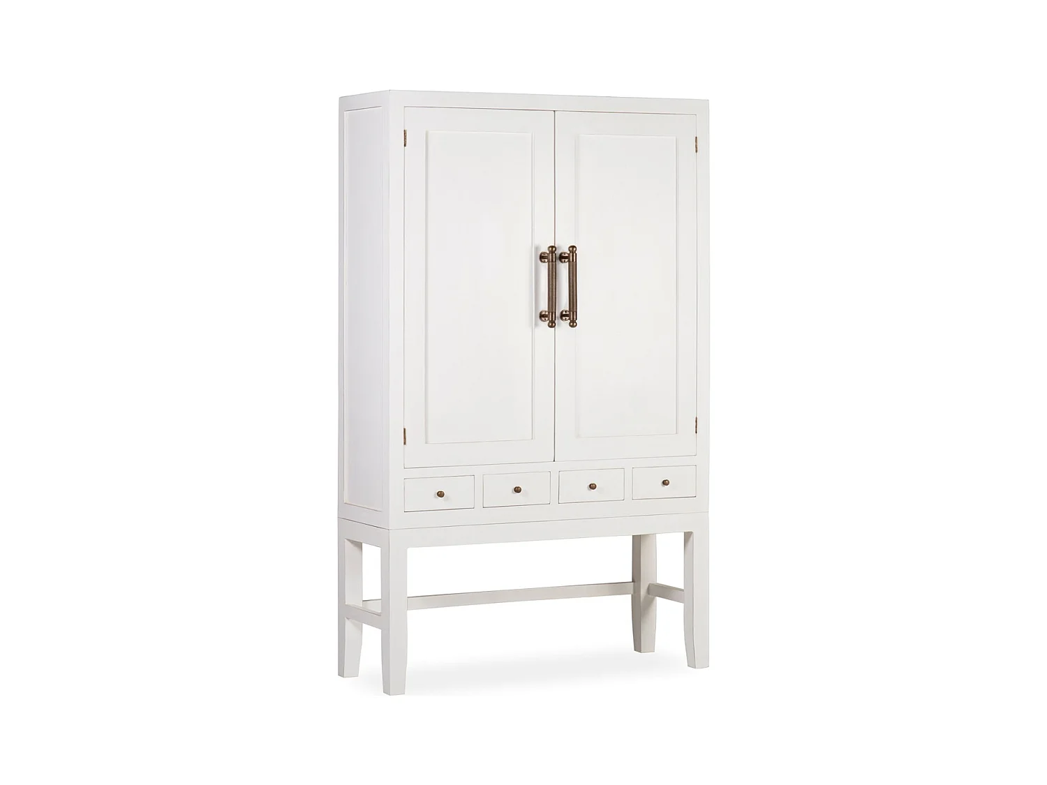 Aparador Kourame madera maciza mindi blanco 110 cm