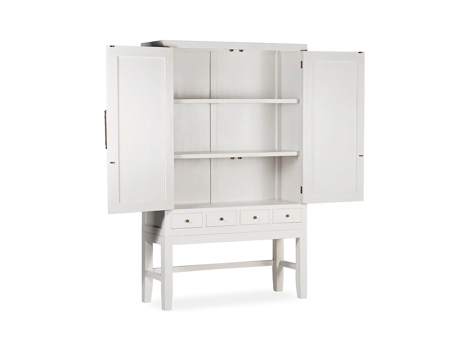 Aparador Kourame madera maciza mindi blanco 110 cm