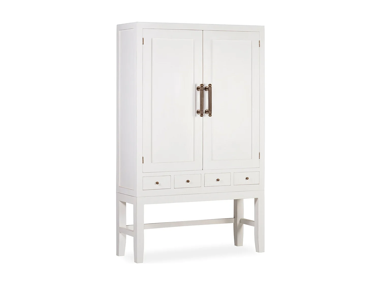 Aparador Kourame madera maciza mindi blanco 110 cm