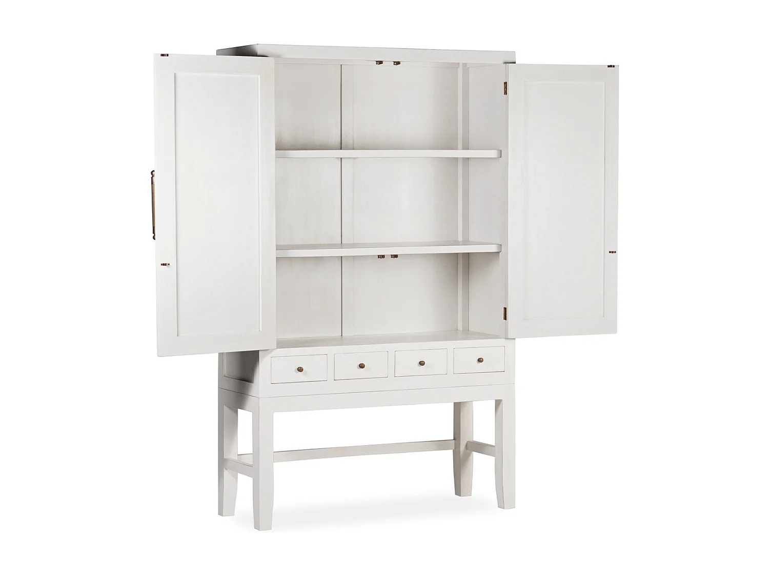 Aparador Kourame madera maciza mindi blanco 110 cm