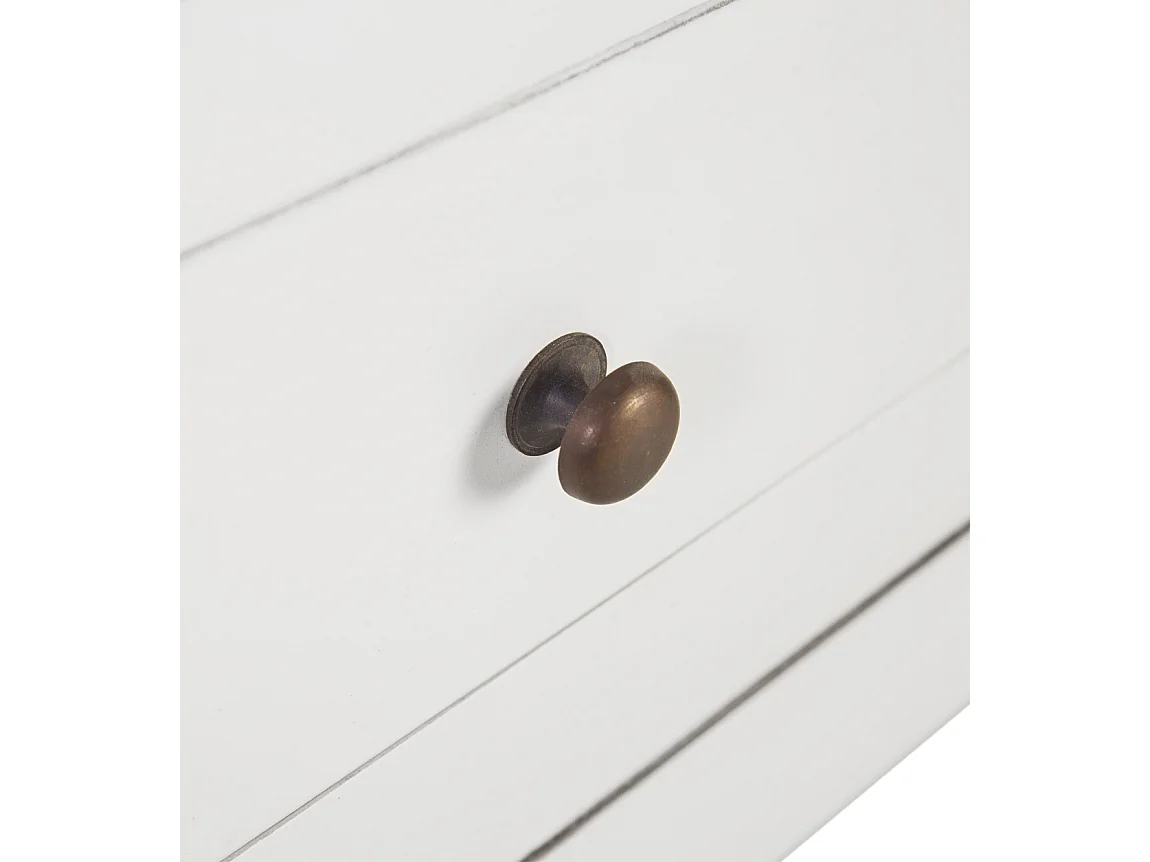 Aparador Kourame madera maciza mindi blanco 110 cm