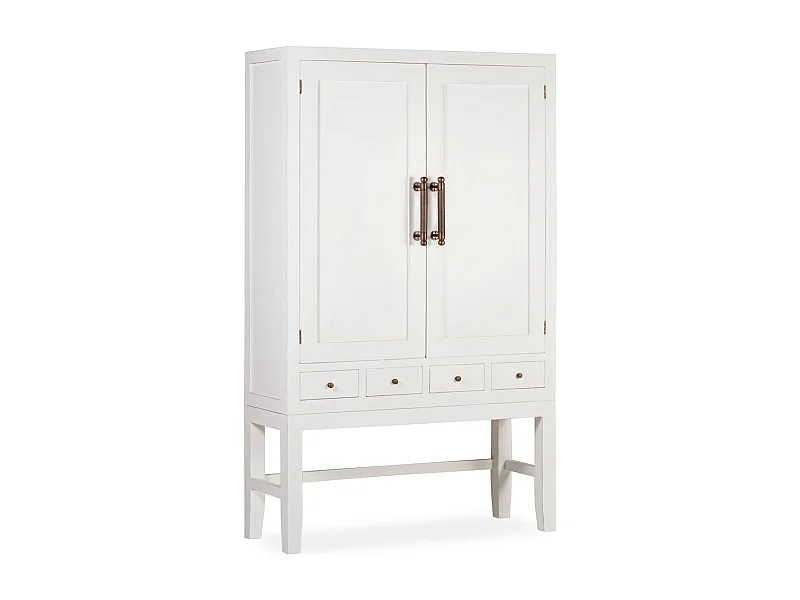 Aparador Kourame madera maciza mindi blanco 110 cm