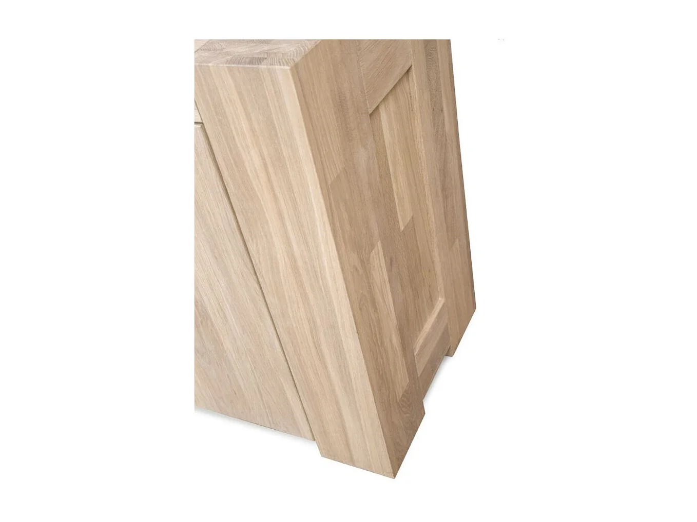 Aparador Nordo roble macizo blanqueado 2 puertas 3 cajones 228 cm