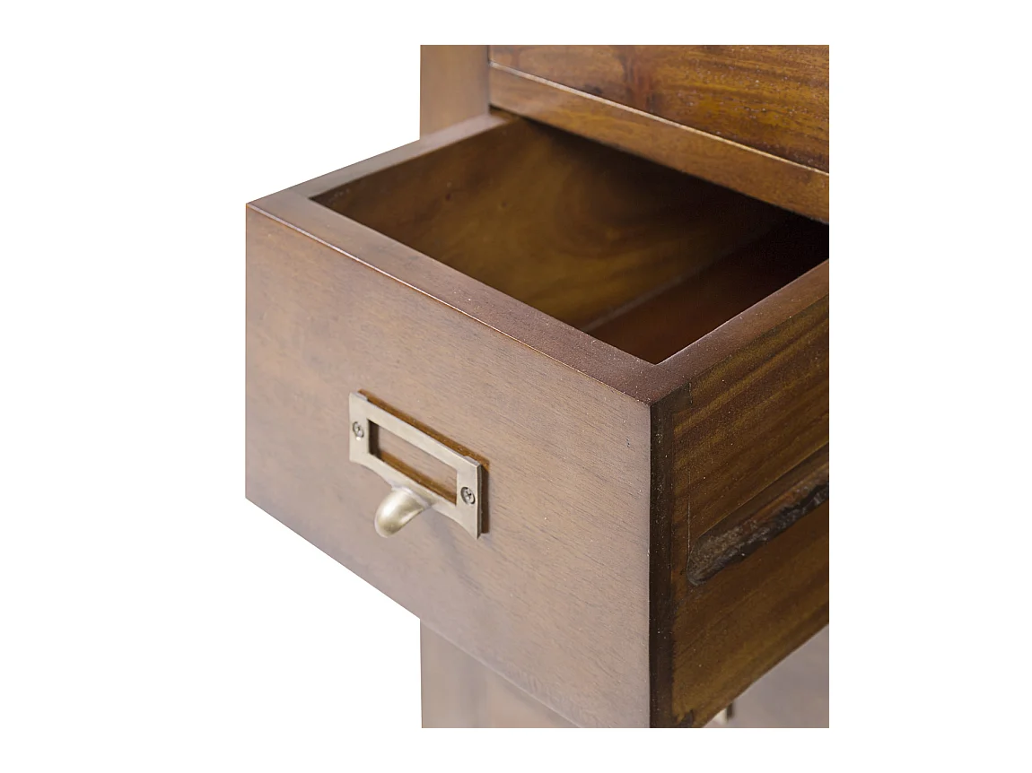 Aparador colonial 2 puertas cristal 9 cajones madera maciza caoba Falkane 150 cm