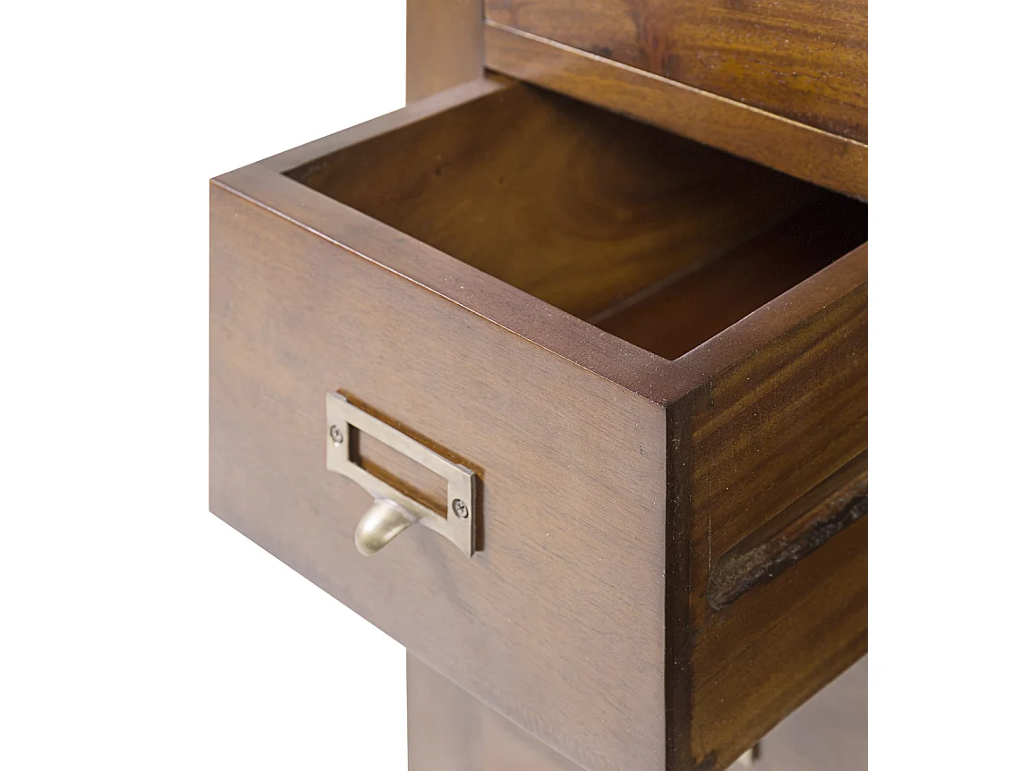 Aparador colonial 2 puertas cristal 9 cajones madera maciza caoba Falkane 150 cm