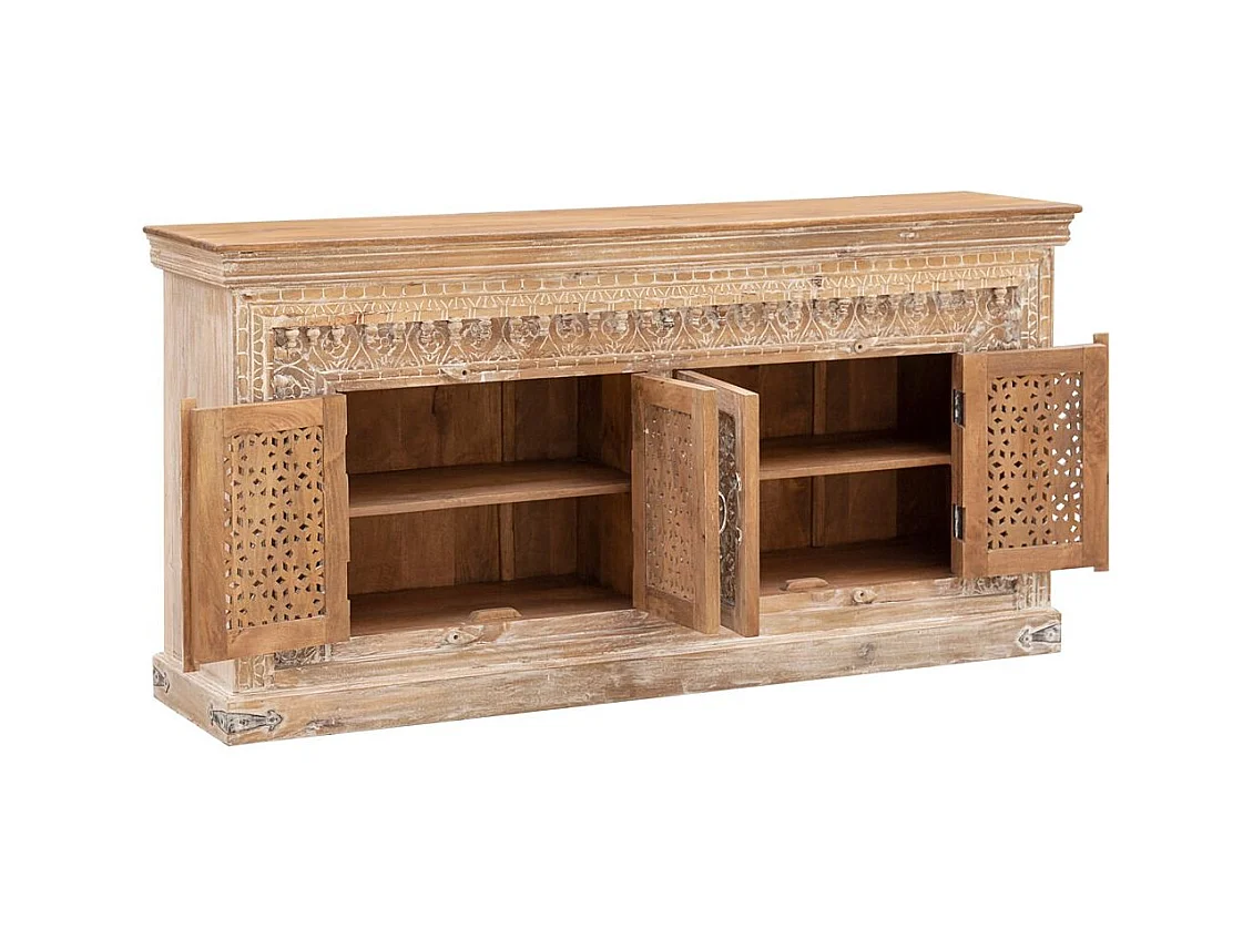 Aparador Alambia 180 cm 4 puertas mango blanqueado