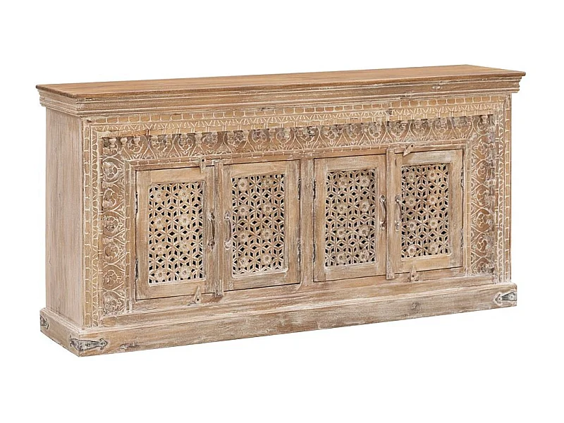 Aparador Alambia 180 cm 4 puertas mango blanqueado